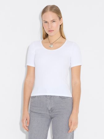 Holzweiler Rib Scoop-Neck Tee - White - Women's - XS