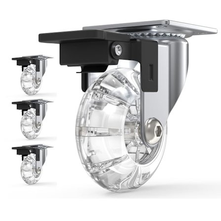 4-osainen kuljetuspyöräsarja, 50 mm huonekalupyörät jarruilla, raskaat kääntöpyörät, 360 asteen huonekalujen pyöritys, kantavuus 140 kg