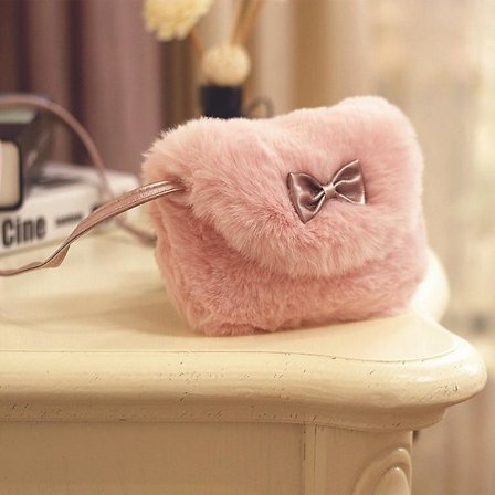 Barn Flickor Småbarn Söt Rosett Knuten Hårig Mini Axelväskor Cross Body Väskor (FMY)