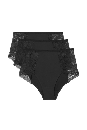 Å WOMAN Briefs med spets ANNA, 3-pack Trosor Svart XS