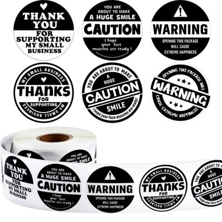 Takk Roll Stickers Forseglingsetikett Lykke-klistremerke