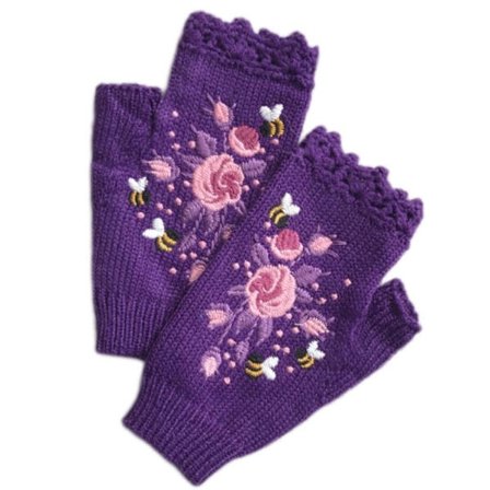 Strikkede Fingerløse Handsker Fingerløse Handsker MØRK LILLA dark purple_YF