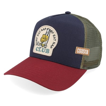 Coastal - Blå trucker Keps - Hft Nap Club Navy/Wine Coastal A-Frame Trucker @ Hatstore