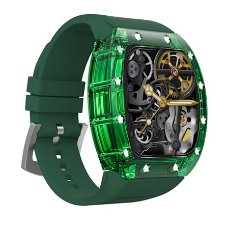 Vuxna Tonneau Shaped Clear Case Smartwatch, NFC-aktiverad watch