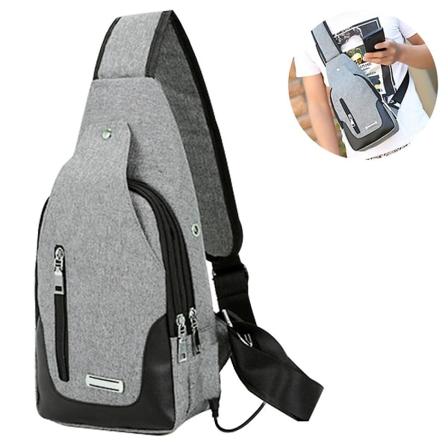 1 st Kompakt Crossbody-ryggsäck och dagväska Multifunktionell bröstväska Gray