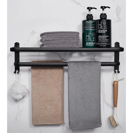 Tilaa alumiinista valmistettu kylpyhuoneen seinälle kiinnitettävä pyyhekuivain, kaksitasoinen, 40 cm, 1 kpl