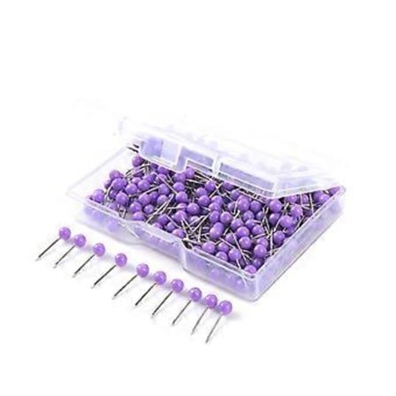 Synål med klar æske, quiltesøm, farvet kugleformet lang lige nål til stofsyning DIY håndværk (300 stk)
