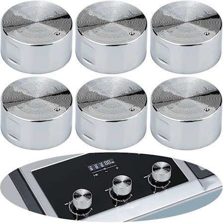 6 st Metall Gasknappar 6mm Universal Spiskontroll Spis Knappar Häll Brännare Knapp/yy