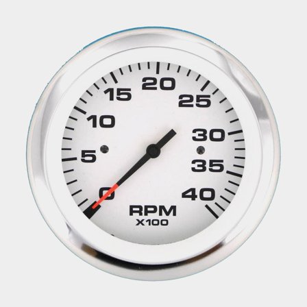 Contador de rotações para motor diesel Veethree Lido, antiembaçante, Ø86 mm, 12 V, gerador, prata/branco, 0 - 4000 rpm