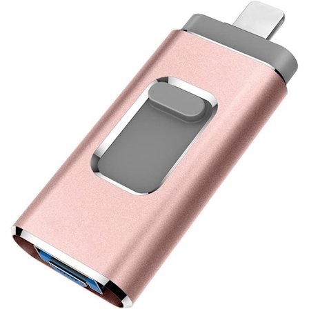 Tre-i-ett multifunksjons USB-minne (64 GB roségull)