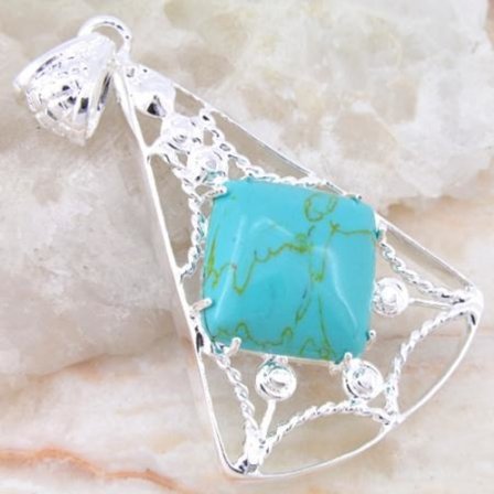 Mode smycken Turkos Silverhänge