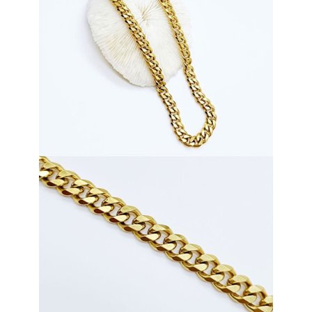 Guld Slipad pansarlänk i rostfritt stål med 18k guldplätering