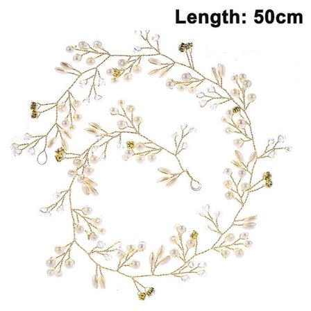 Bröllop Ekstra Lang Perle Og Krystalperler Hårvin Bryllup Hovedbeklædning