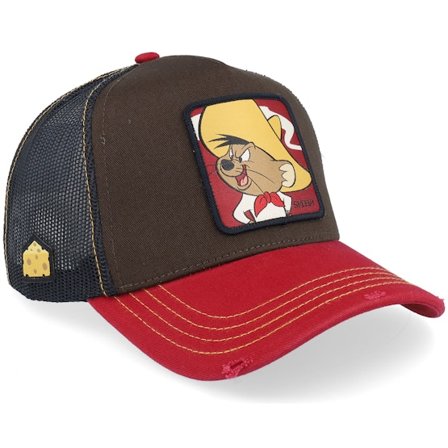 Capslab - Braun trucker Cap - Looney Tunes Speedy Gonzales Black/Dark Green/Red A-Frame Trucker @ Hatstore