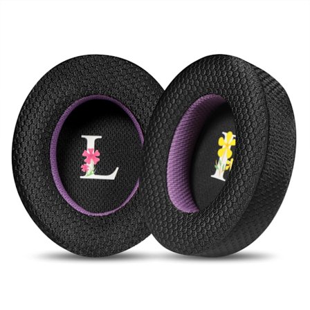 Hengittävät mustat ja violetit korvatyynyt Sennheiser Momentum 3 -kuulokkeille (2 kpl)