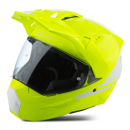 Adventurehjelm Klim X1 Alpha, Kulfiber/ Hvid/Hi-Vis M