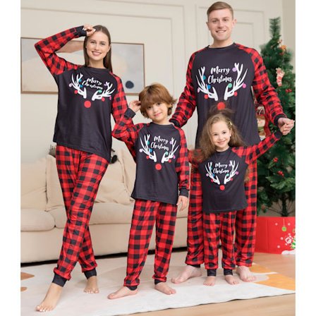 Barn Vuxen Familj Matchande julpyjamas Elf Nightwear