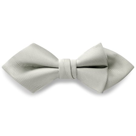 Light Grey Pre-Tied Grosgrain Diamond Tip Bow Tie for Men - Pre-tied bow ties