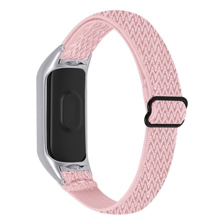 Fitbit Luxe elastiskt klockarmband i nylon - Rosa