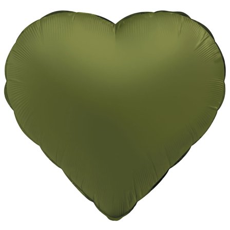 Folieballong Hjärta Olivgrön Matt