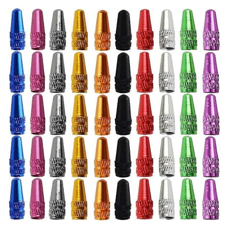 50 kpl Pyörän Presta-venttiilin korkit Alumiini Presta Pyöräilyventtiilin korkit Pyörän Renkaan Ranskalaistyyliset Korkit Pölynpeitteet