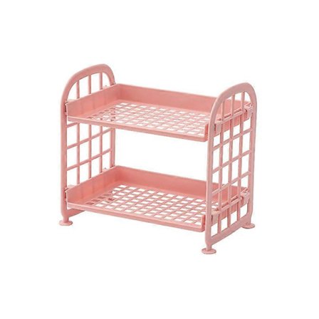 Baderom Dobbeltlags Hylle Sminke Organizer Hyller Skrivebord Organizer Sammenleggbare Kjøkken Oppbevaringshyller Enkle Husholdningsartikler (Farge: 