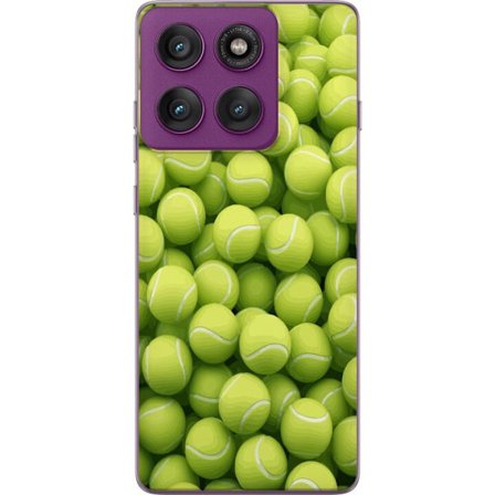 Kompatibel Mobilcover til Motorola Motorola Edge 60 Pro Mønster af grønne tennisbolde i høj detalje, sporty motiv med gentagende tekstur og stærke