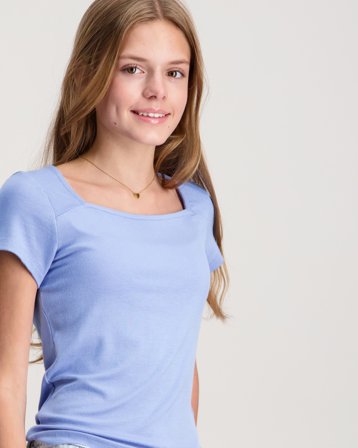 Gina Tricot Young Y scandi short sleeve top Blauw T-shirts Meisjes - Kids Brand Store