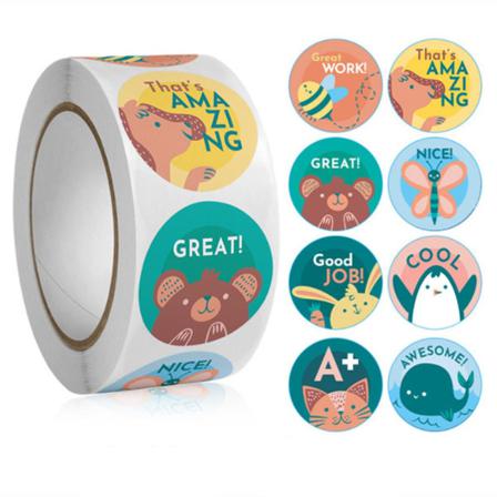 500st Stickers Klistermärken - Djur Motiv - Cartoon Multifärg