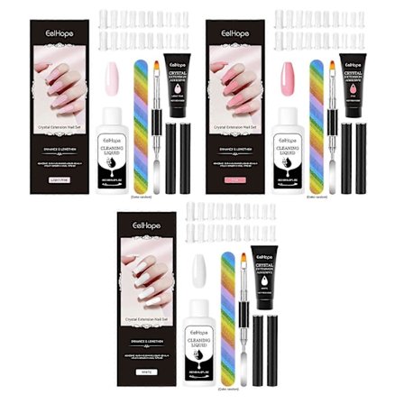 Eelhope Krystall Forlenget Neglesett Neglelim Enkel Stil Naturlig Stereoskopisk Styling Negleverktøysett