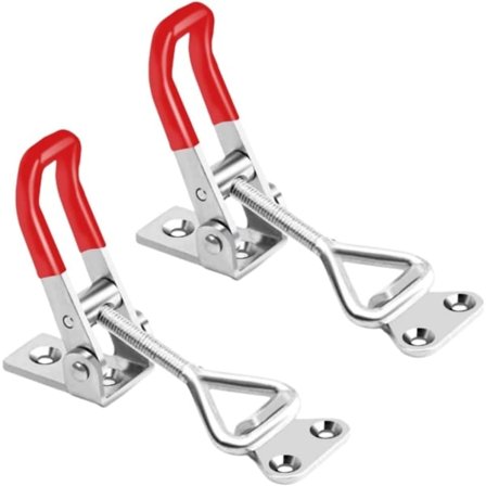 2-pakning metallspenne, skaplås justerbar spenne hurtigspenne lås (sølv 2 stk)