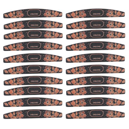 20-pack Dubbelsidig Nagelfil med Olika Grovlek, Tvättbar och Återanvändbar för Naturliga och Akrylnaglar 240/240