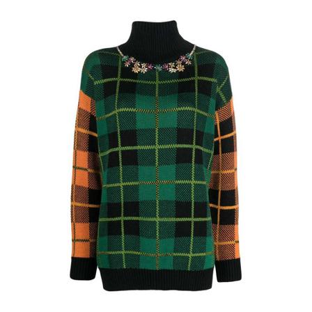 Ermanno Scervino, Turtleneck Sweater Groen, Dames, Maat:S