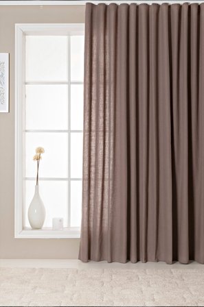 Hasta - Gardin Lina 268x280 cm - Brun - Veckbandslängder - 280 - Från Homeroom