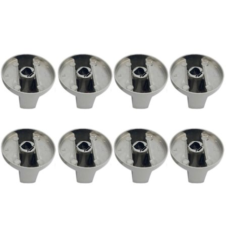 8 stk. Metal Drejelige Gaskomfur Knapper 6mm Køkken Kogeplade Kontrol Udskiftning