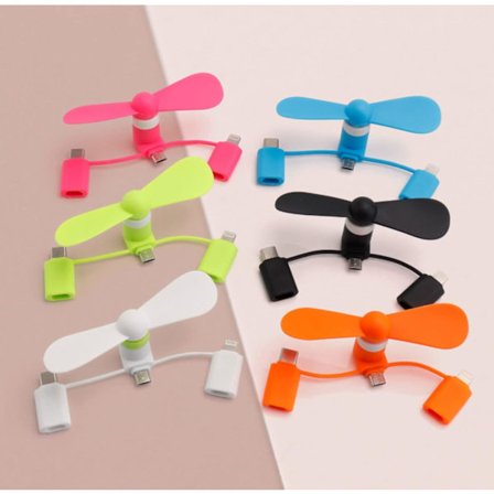 6-pakning 3 i 1 Mini Mobiltelefon Vifte Kompatibel med iPhone/iPad/Android Smartphone/Tablet Mobiltelefon Bærbar