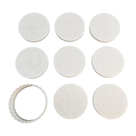 God Jul Fondant Tårtgodis Pressformar Med Rund Skärare För Dekor