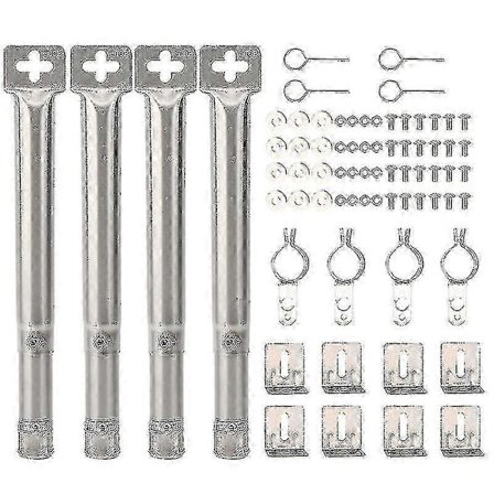 4 st Justerbara Raka Brännarrör i Rostfritt Stål Kompatibla med Gasolgrill Ersättning Universal