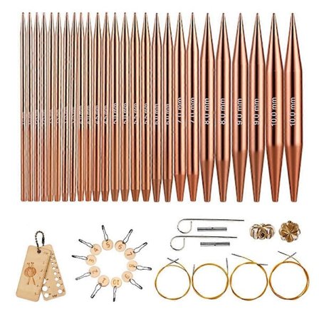 Rundstickor i aluminium, utbytbara virknålar