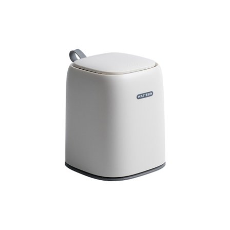 Mini søppelbøtte for kjøkkenbenk, søppelbøtte med trykklokk, 1,5 L / 0,4 gal søppelbøtte, beholder for sofabord, bad (hvit) 5,4*5,4*6,6 tommer