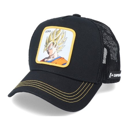 Capslab - Sort trucker Kasket - Dragon Ball Z Goku 4 Black Trucker @ Hatstore