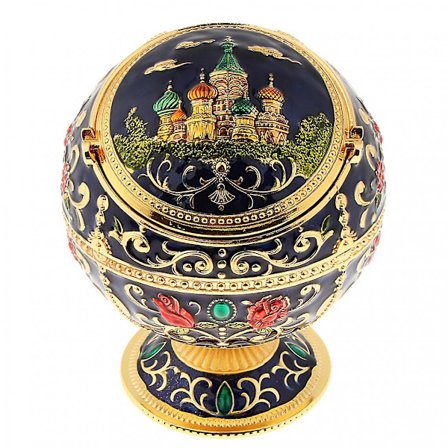 Metall smyckeskrin med lock vindtät askkopp heminredning kungligblå slott