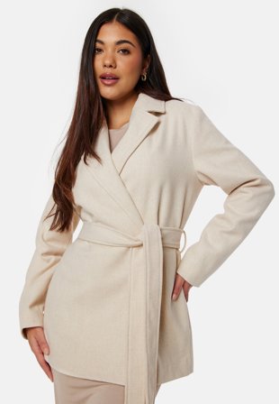 BUBBLEROOM Vendy Wool Blend Coat Light beige Klær