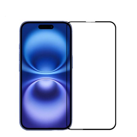 SKALO iPhone 17 Pro FULL-FIT Hærdet Glas Skærmbeskyttelse - Sort