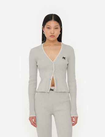 ROTATE Birger Christensen Fine Rib Cardigan - Blue - S