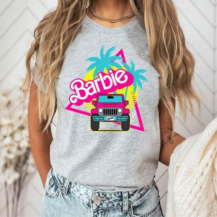 Barbie Painettu T-paita Naiselle Kesä Toppi T-paita GH1014-N XL