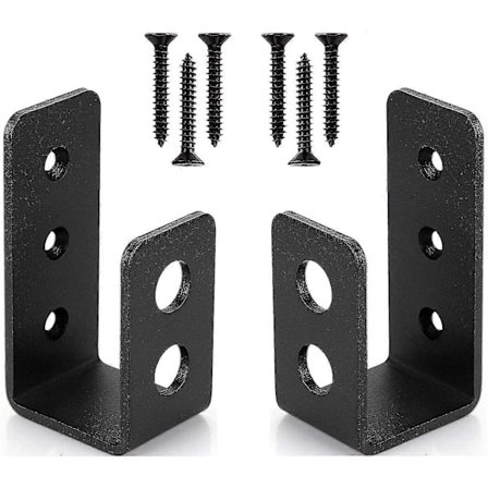 2-pak kraftige dørholdere i stål til 2x4 dør, U-formet sikkerhedsstang