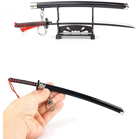 Demon Slayer -miekka mini katana avaimenperät animehahmo Tanjiro miehille Kimetsu No Yaiba Zenitsu avaimenperä cosplay-riipus