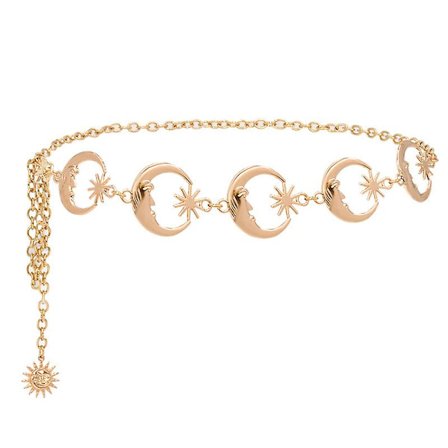 Månebelte Kjede Metall Midjekjede Jeans Kjede Mote Damer Kropp Smykker Damer Jenter Stil 4 Gull