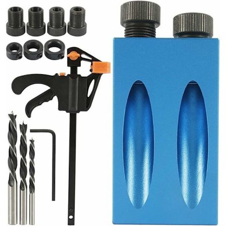 15-delars vinklad borrguide med 15° borr, träbearbetningspositionerare, fickhålsjigg, hörnborguide